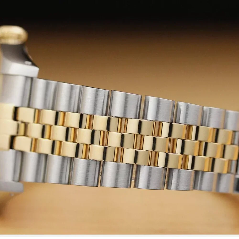 ROLEX MENS DATEJUST FACTORY DIAMOND DIAL 18K WATCH